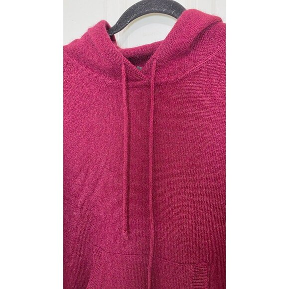 Banana Republic Womens Burgundy Wool & Angora Rabbit Hair Blend Hoodie Sweater L - Picture 8 of 8